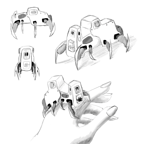 Digital sketches of a spider robot